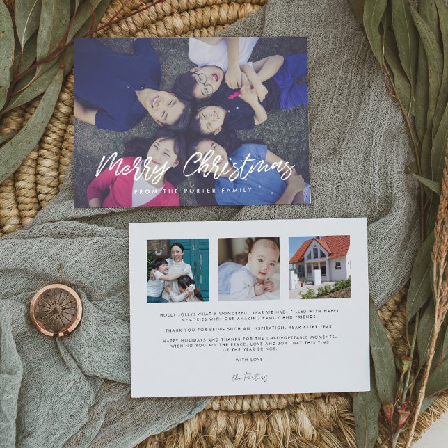 Modern typografi God jul 4 foto Julkort (Skapare uppladdad)