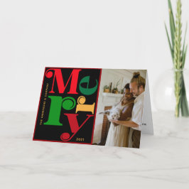 Modern typografi GOD JUL Foto Semester Helgkort