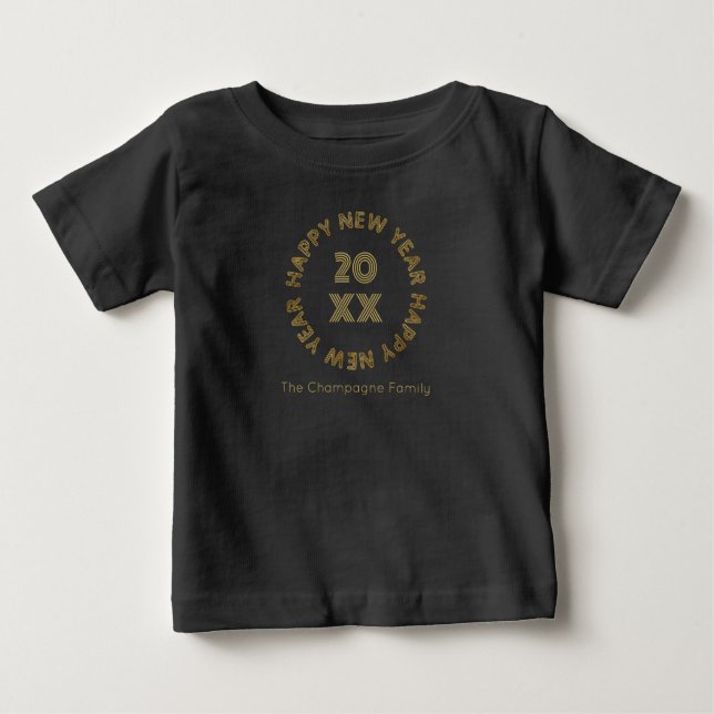 Modern Typografi Gott nytt år T Shirt (Framsida)