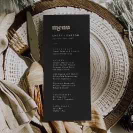 Modern typografi | Grått Bröllop-middag Meny