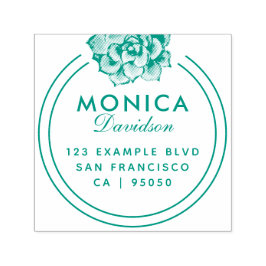 Modern typografi | Grönt Suckulär Returadress Självfärgande Stämpel