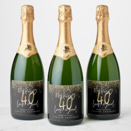 Modern typografi guld glitter chic 40 år
