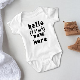 Modern typografi Hej Jag är ny här Nyfödd bebis T Shirt