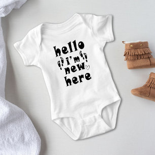 Modern typografi Hej Jag är ny här Nyfödd bebis T Shirt