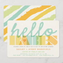 Modern typografi Hello Babies Tvillingar Sipp & Se