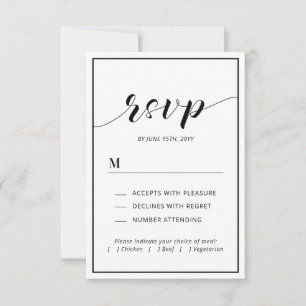 Modern typografi & hjärta bröllops-RSVP infognings OSA Kort