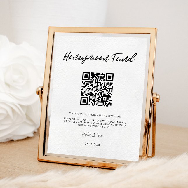 Modern typografi - Honeymånfond QR-kod Poster (Skapare uppladdad)