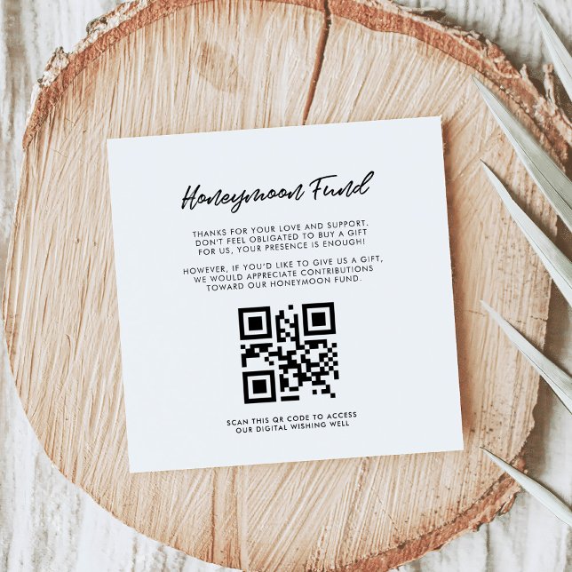 Modern typografi - Honeymånfond QR-kod Tilläggskort (Skapare uppladdad)
