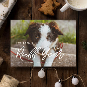 Modern typografi - Hund för Ruff Year Julkort