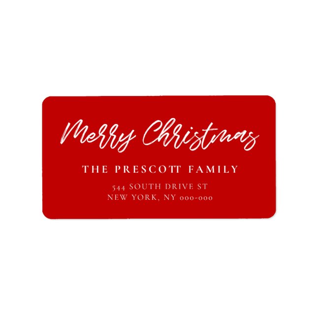 Modern typografi i God jul Adressetikett (Framsidan)