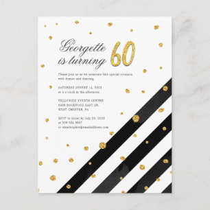 Modern typografi i Party, 60:e födelsedag Inbjudan Vykort