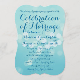 Modern typografi - inbjudningar till Aqua Blue Wed