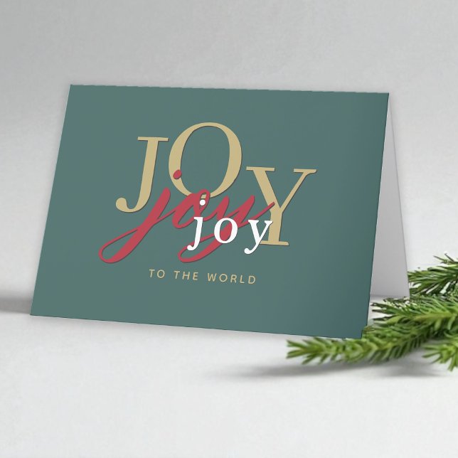 Modern typografi Joy till jul i världen Helgkort (Skapare uppladdad)