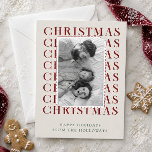 Modern Typografi Jul Foto Högtidskort Julkort
