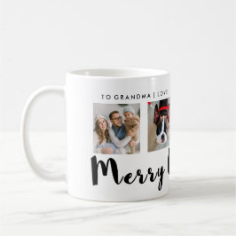 Modern typografi - jul fyra foto-rutnät kaffemugg