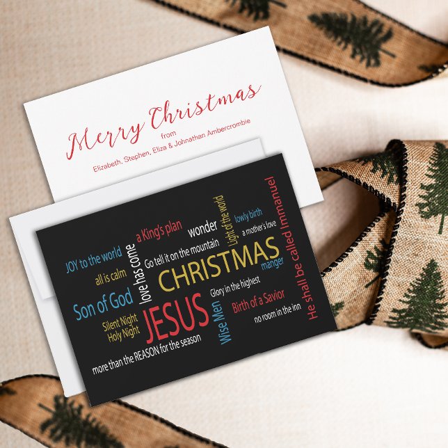 Modern typografi: jul julkort (It's the card with the words about the real meaning of Christmas! Perfect for friends and family.)