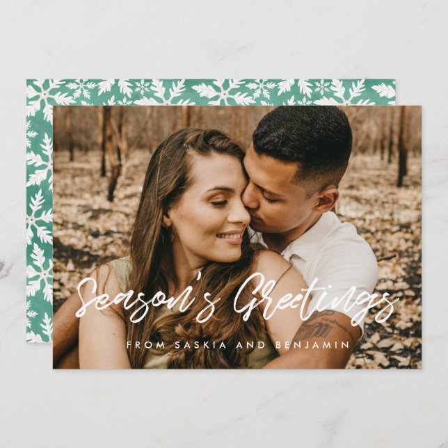 Modern typografi Julhälsningar Foto Julkort (Fram/baksida)