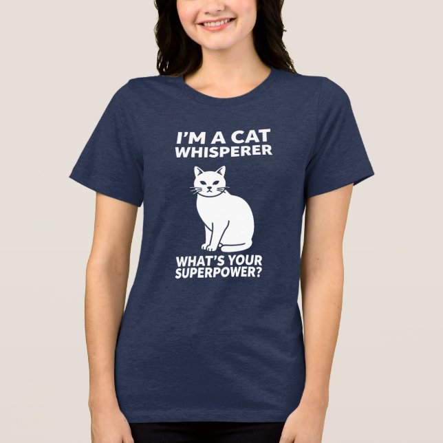 Modern typografi kattflüsteri superkraft grafik t shirt (Framsida)