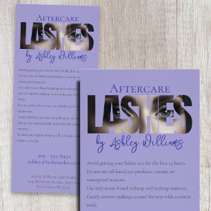 Modern typografi "LASHES by"-eftervård Reklamkort