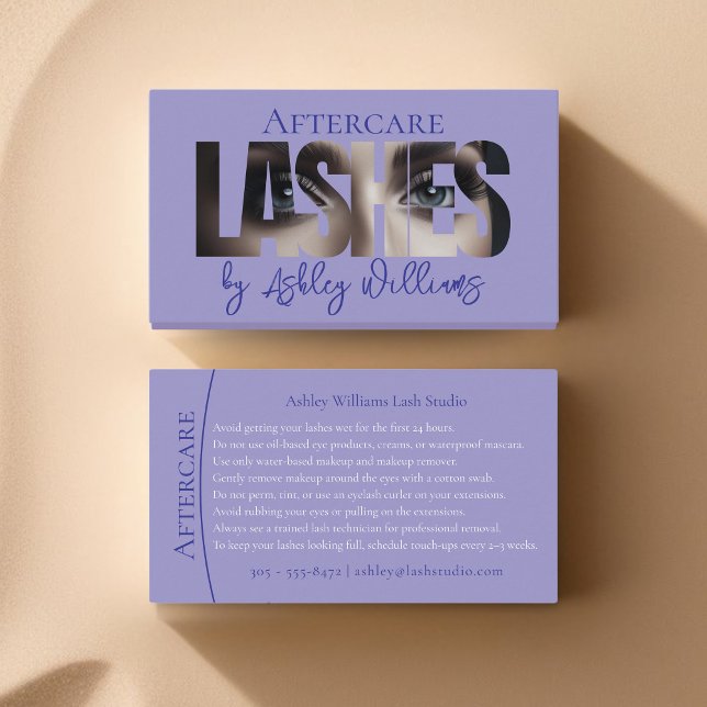 Modern typografi "LASHES by"-eftervård Visitkort (Skapare uppladdad)