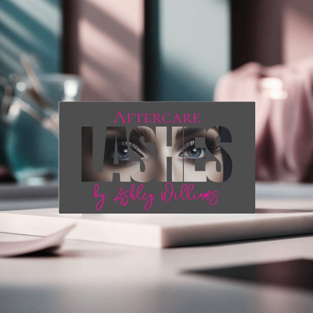 Modern typografi "LASHES by"-eftervård Visitkort (Skapare uppladdad)