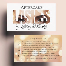 Modern typografi "LASHES by"-eftervård Visitkort