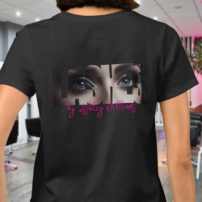 Modern typografi "LASHES by" ögonfransartist T Shirt (Skapare uppladdad)
