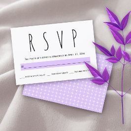 Modern typografi lavender lila bröllop OSA kort