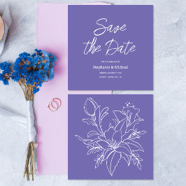 Modern typografi - Lila Perinwinkle Spara Datumet
