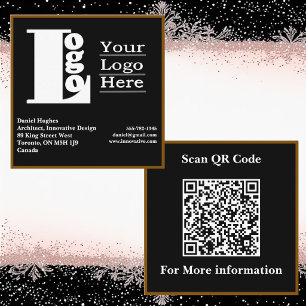 Modern typografi logotyp företags QR-kod minimalis Fyrkantigt Visitkort