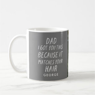 Modern typografi lustigt pappa grått-hår fars dag kaffemugg