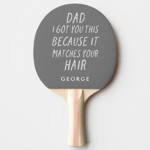 Modern typografi lustigt pappa grått-hår fars dag pingisracket