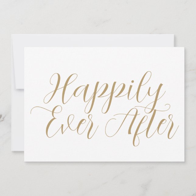 Modern typografi lyckligtvis allt efter Bröllop Inbjudningar (Baksida)