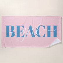 Modern typografi manus rosa blå strand citat
