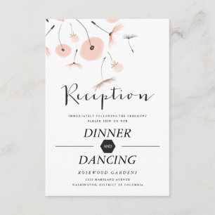 Modern typografi Maskros Bröllopsmottagning Kort