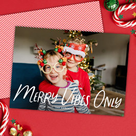 Modern Typografi - Merry Vibes Endast fotopul Julkort
