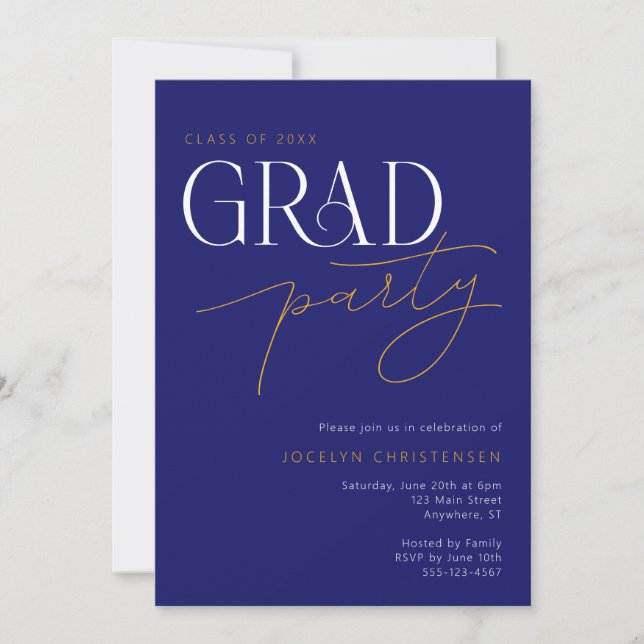 Modern typografi - minimal Grad-gruppinbjudan Inbjudningar (Framsida)