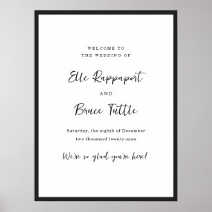 Modern typografi Minimalistisk bröllops välkomstsk Poster