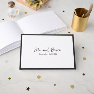 Modern typografi Minimalistisk bröllopsinbjudan Gästböcker