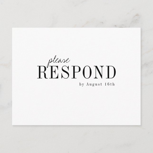 Modern typografi - minimalistisk elegant bröllop O Inbjudan Vykort (Framsida)