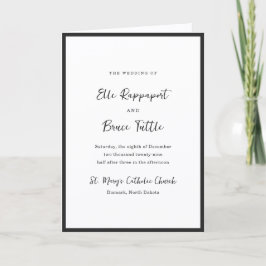 Modern typografi minimalistisk katolsk bröllop program