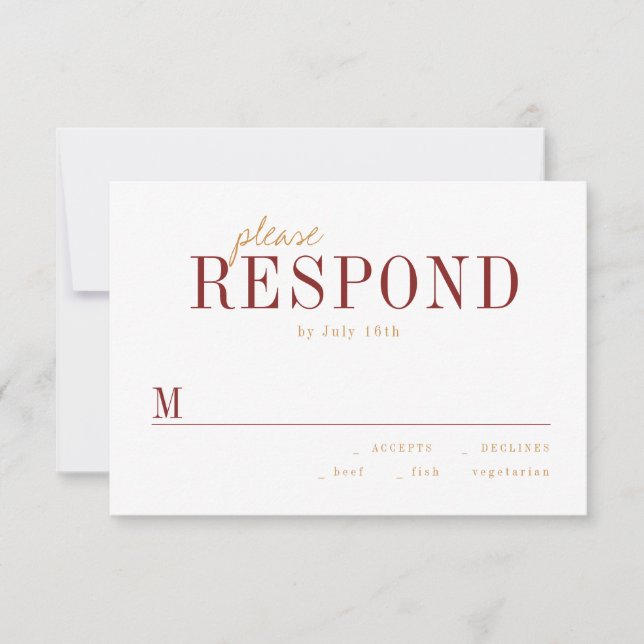 Modern typografi - minimalistisk OSA av fallbröllo (Framsida)