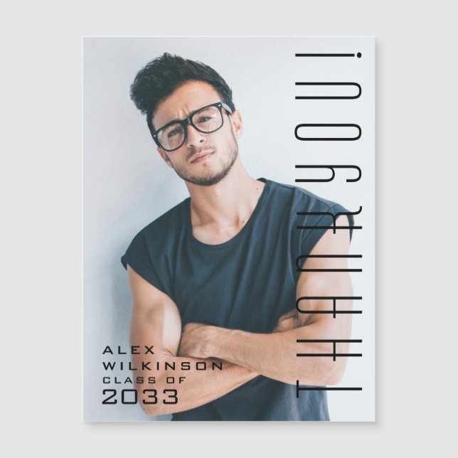 Modern typografi - minimalistisk Studenten Tack (Framsida)