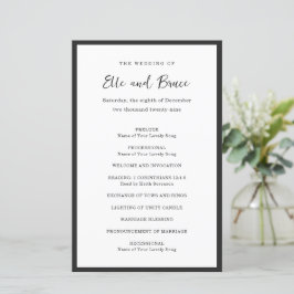 Modern typografi Minimalistiskt bröllopsprogram