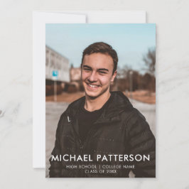 Modern typografi - minimalistiskt foto Studenten Inbjudningar