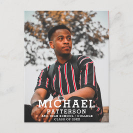 Modern typografi - minimalistiskt foto Studenten Meddelande Vykort