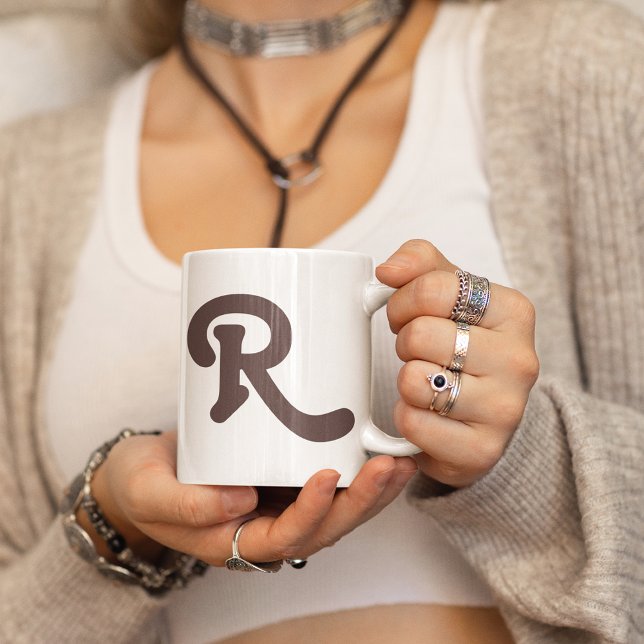 Modern typografi Monogram Kaffemugg (Skapare uppladdad)