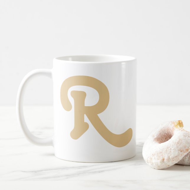 Modern typografi Monogram Kaffemugg (Med munk)