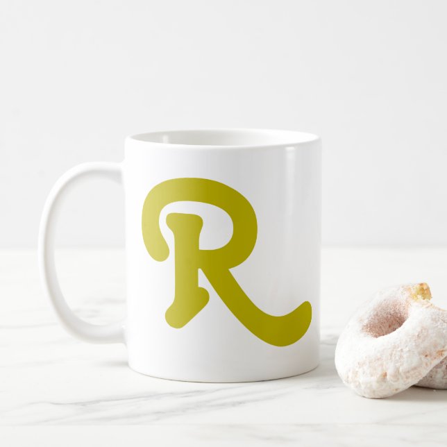 Modern typografi Monogram Kaffemugg (Med munk)