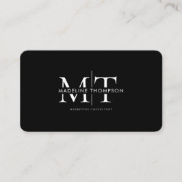 Modern typografi monogram svart QR-kod Visitkort